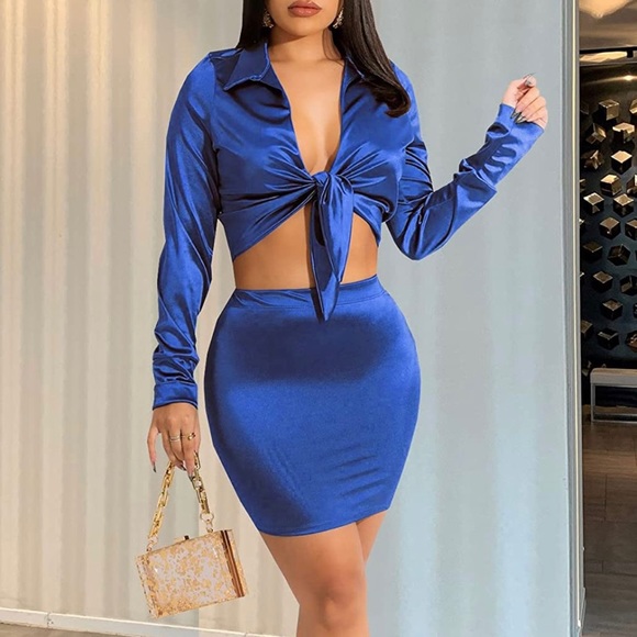 New Royal Blue Outfit 2 pc set Size X-Large - Picture 2 of 8